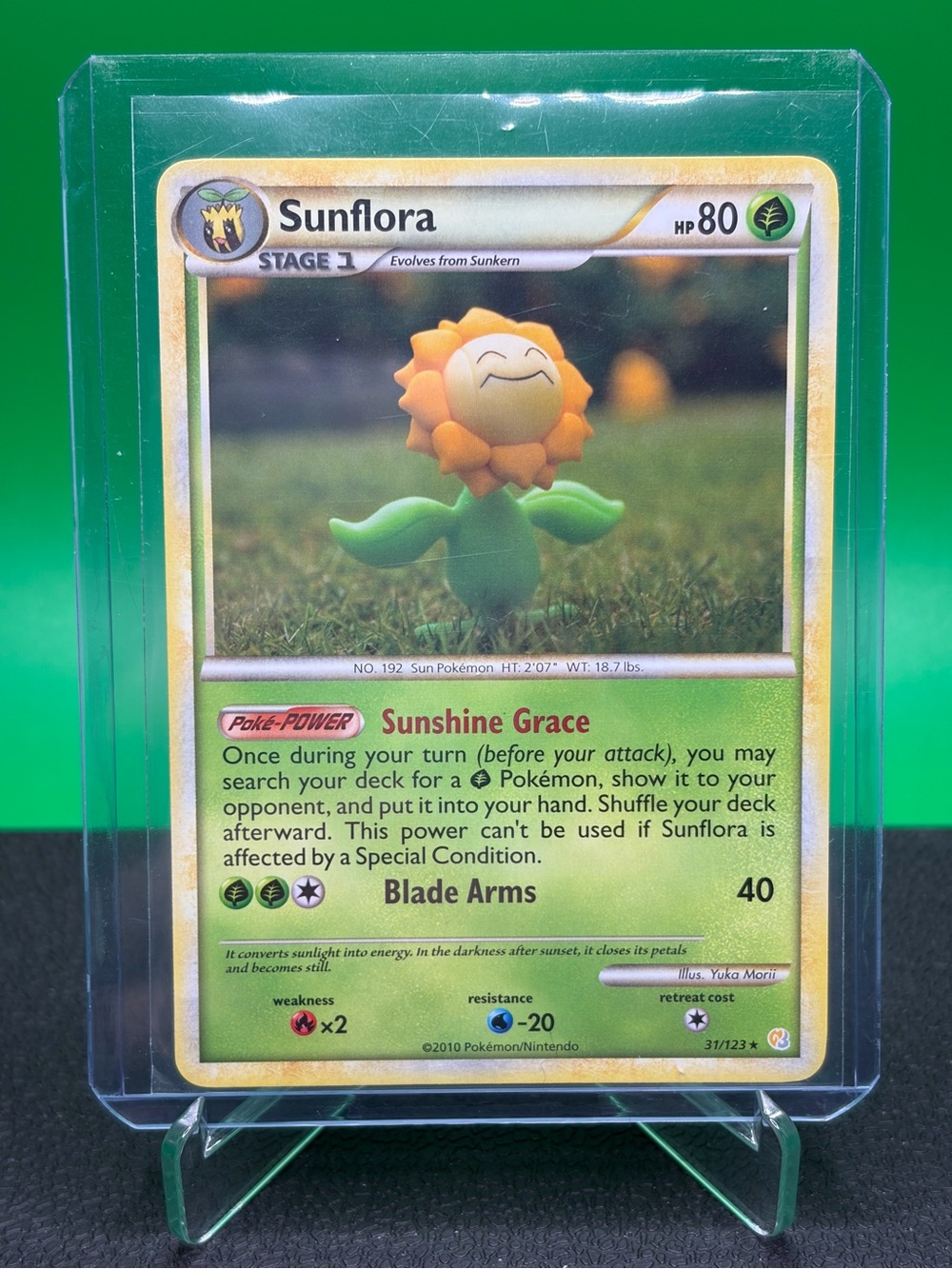 2010 Heart Gold Soul Silver Sunflora Pokémon Card